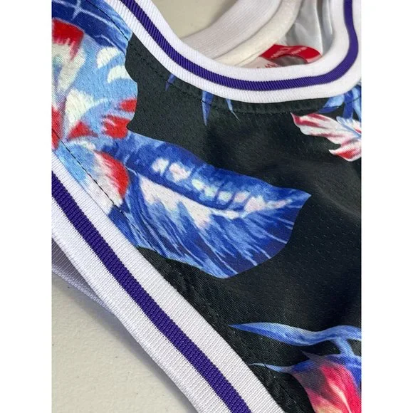 Kobe Bryant 24 LA Lakers Jersey Size 44 L Mens Floral Mitchell Ness Basketball - Picture 7 of 8